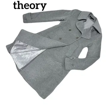 새상품급 theory 캐시미어 롱 코트 더블 브레스트 체스터 코트