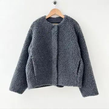 카구레 그레이 보아 자켓 크루넥