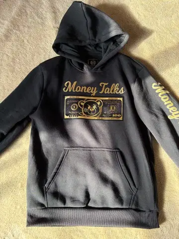 Money Talks 후드 부착 후드티 블랙