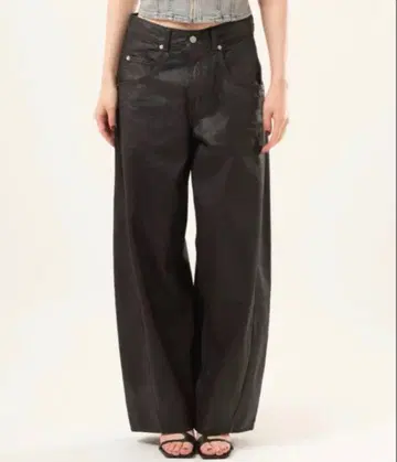 Levi's 슈퍼 배기 배럴 청바지 블랙 코팅