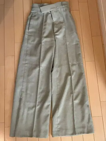 Mila Owen 그린 그레이 와이드 팬츠 하이웨스트