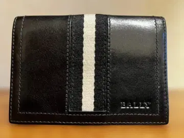 BALLY 블랙 가죽 명함지갑