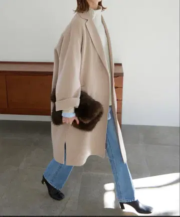 SLOBE IENA 해밀턴 더블 페이스 울 롱 코트 베이지