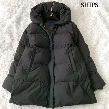 SHIPS 워셔블 숄카라 미디 다운 블랙 프리 사이즈