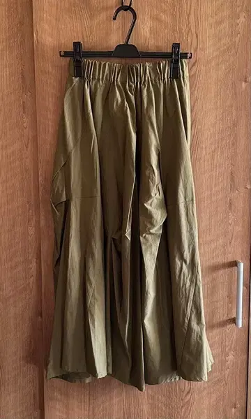 시니컬 플레어 스커트 카키 롱