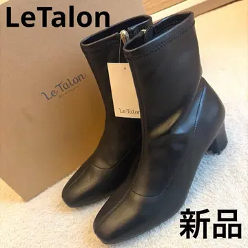 L 사이즈 루탈론 5cm 힐 스퀘어 핏 부츠 블랙 미사용 새상품