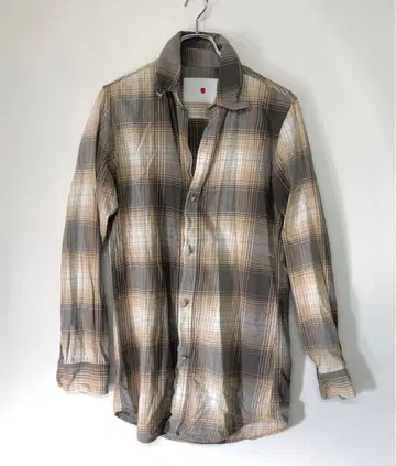 MARKA 00s 도쿄 락 모드 구제 의류 스컬 버튼 옴브레 체크 셔츠