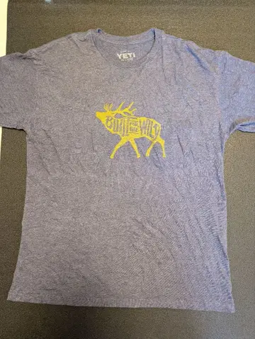 YETI T셔츠 XXL 네이비 계열 아웃도어 사슴 프린트 빅 사이즈