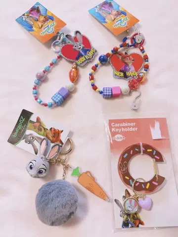 주토피아 캐릭터 키링 4종 세트