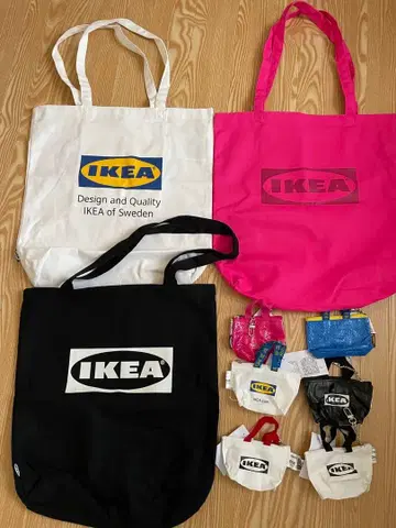 IKEA 토트백 x 3, 미니미니백 x 6