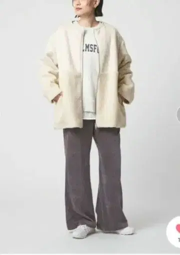 미사용 A DAY IN THE LIFE 페이크 무스탕 보아 노카라 코트