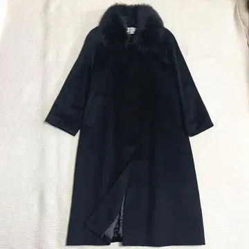 SURELLE en JUILLET 퍼 달린 캐시미어 코트 블랙 관혼상제