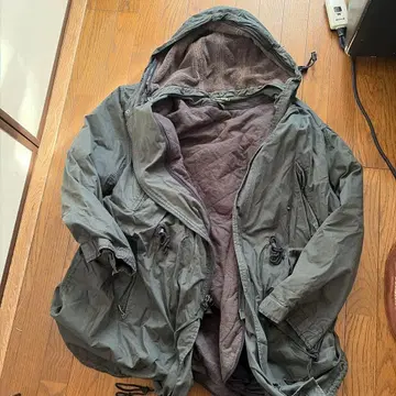 BANANA REPUBLIC 후드 부착 모즈 코트 XL 그레이