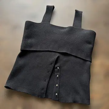 TAN 블랙 니트 뷔스티에 F