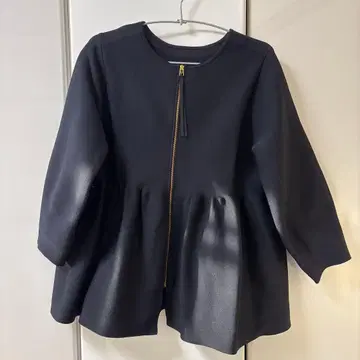 안피로 네이비 집업 노카라 자켓 S