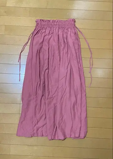 스트라스부르고 주름 가공 롱 스커트 POSTELEGANT 핑크 S