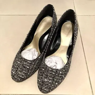 velikoko 베리코코 트위드 펌프스 블랙 화이트 24.0cm