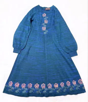 사이토 토요코  새상품급 원피스 꽃 에메랄드 그린