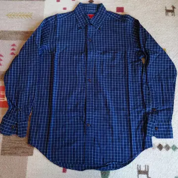 YAMANE 체크 무늬 셔츠 사이즈 38 네이비
