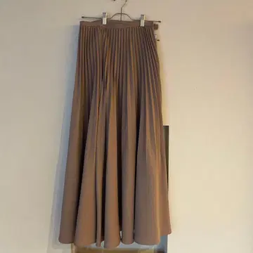 louren 브라운 베이지 플레어 롱 스커트