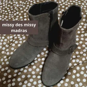 [미시 데 미시 마드라스] 여성용 부츠 스웨이드 그레이 37