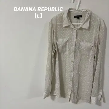 새상품급 [ L ] BANANA REPUBLIC 아이보리 도트 무늬 셔츠