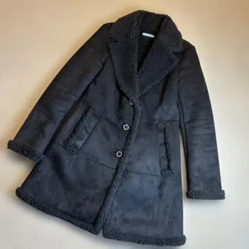 GUILD PRIME 블랙 페이크 무스탕 코트 새상품급