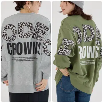 로데오 크라운 애니멀 인조 모피 아플리케 맨투맨 상의 새상품 rcwb