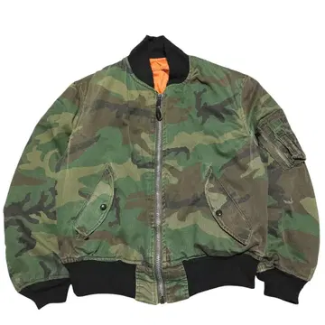 USA 80s ALPHA 코튼 원단 카모플라쥬 카모플라쥬 MA1