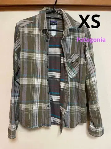 Patagonia 긴팔 플란넬 셔츠 카키 계열 체크