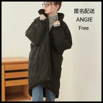 [ 익명 배송 ] ANGIE 몬스터 롱 코트 충전솜 코트 블랙 루즈핏