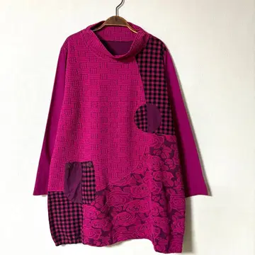 여성용 튜닉 원피스 빅 사이즈 루즈핏 Free