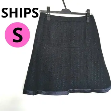 쉽스 SHIPS 트위드 스커트 네이비 네이비 컬러 S 포멀