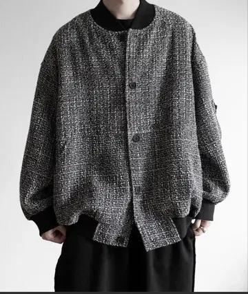 RUUBON 트위드 벌룬 MA-1 블루종