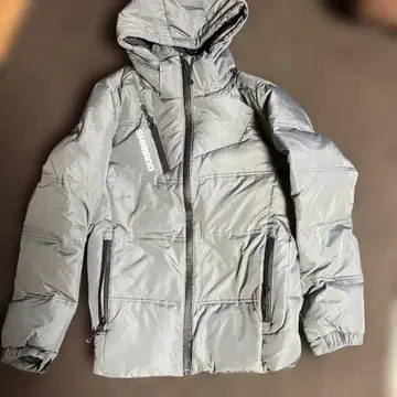 SHIMANO 그레이 다운 자켓 후드 부착