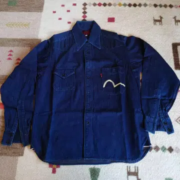 EVISU 다크 블루 데님 셔츠 긴팔