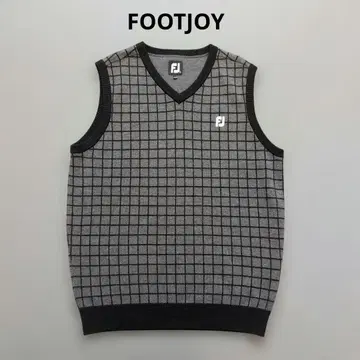 [ 새상품급 ] 풋조이 골프 격자 무늬 V넥 니트 베스트 그레이 L.