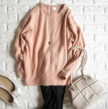 유나이티드 애로우즈 green label relaxing 기모 니트 핑크