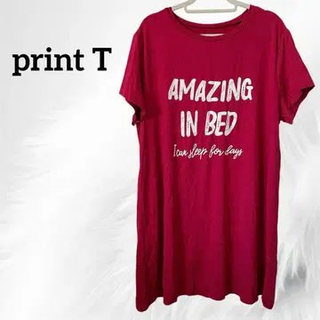 빨간색 레드 로고 T셔츠 원피스 AMAZING IN BED