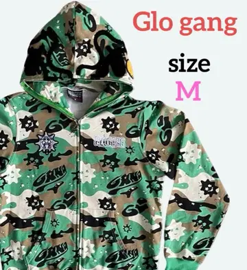 Glo gang 풀 집업 후드티 M 사이즈 카모플라쥬