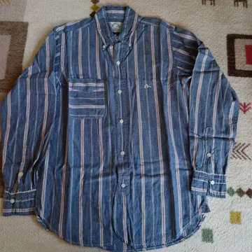 EVISU 스트라이프 코튼 셔츠 긴팔 38