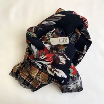 [ 새상품급 ] CITRUS 스톨 꽃무늬 x 체크