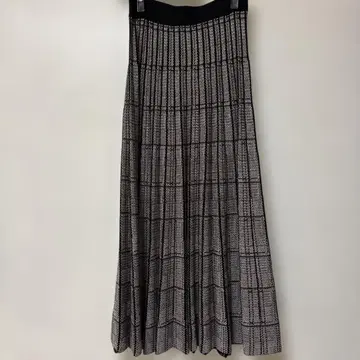 트라쪼돈나 체크 무늬 롱 플리츠 스커트