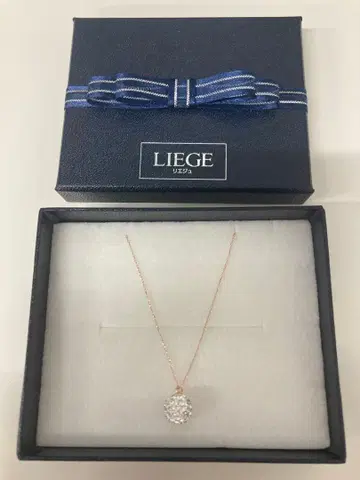 [ 새상품 미사용 ] LIEGE k10 핑크 골드 미러볼 목걸이