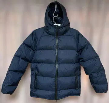 무인양품 L 네이비 후드 부착 나일론 다운 자켓