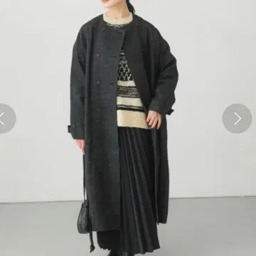 카구레 kagure 셰틀랜드 울 린넨 코트 롱 코트