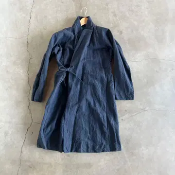 에미오와스 네이비 나염 롱 코트