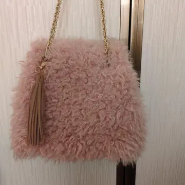 핑크 퍼 숄더백 태슬 포함