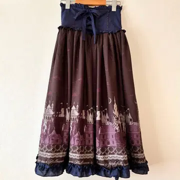 axes femme 스커트 POETIQUE 다크 메르헨 패턴 미디 SK