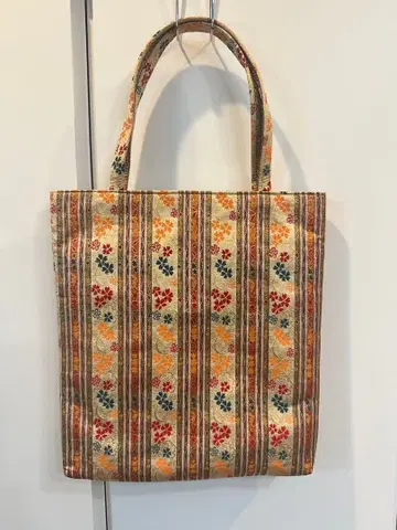 일본 의류용 백 꽃무늬 스트라이프